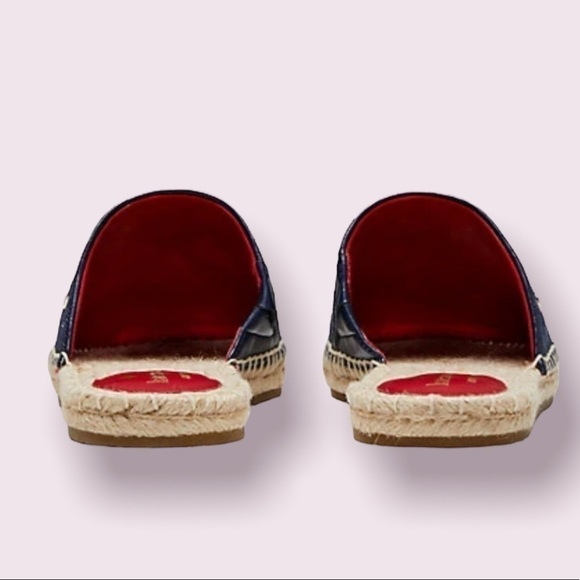 𝅺kate Spade Cherry Mules Denim & Leather Shoes NWT Size 8 - Picture 4 of 4